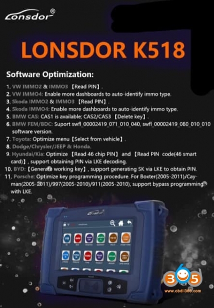 
			How to update Lonsdor K518ISE to support more SCION?		