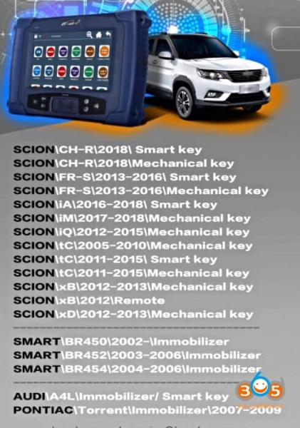 
			How to update Lonsdor K518ISE to support more SCION?		