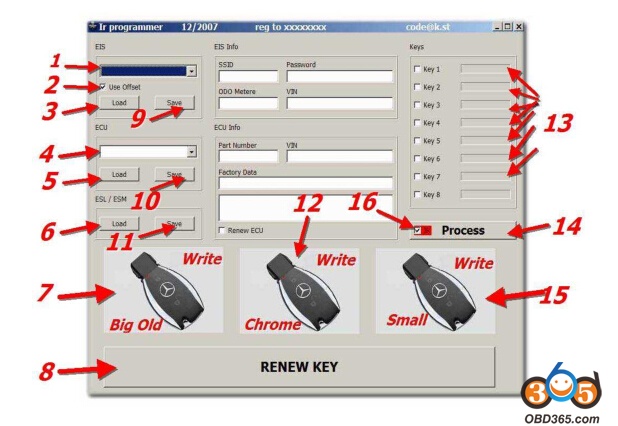 
			How to use Benz MB IR NEC Key Programmer		