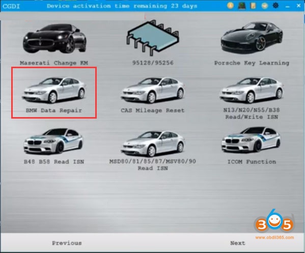 
			How to use CGDI BMW Data Repair Function?		