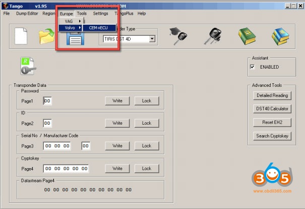 
			How to use Tango Key Programmer to sync Volvo CEM?		