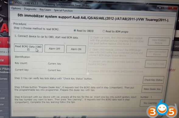 
			How to use VVDI2 to Program Key on 5th IMMO Audi A4 B8		