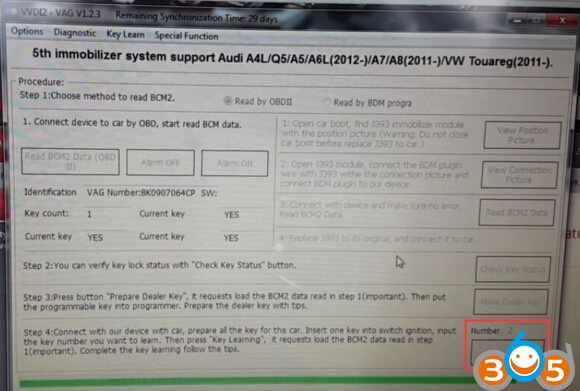 
			How to use VVDI2 to Program Key on 5th IMMO Audi A4 B8		