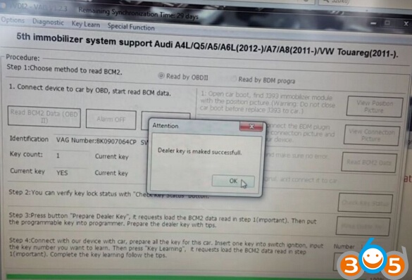 
			How to use VVDI2 to Program Key on 5th IMMO Audi A4 B8		