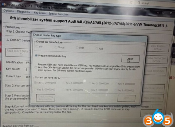 
			How to use VVDI2 to Program Key on 5th IMMO Audi A4 B8		