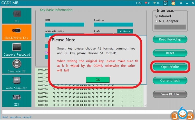 
			How to Write Mercedes Original Key with CGDI MB by IR		