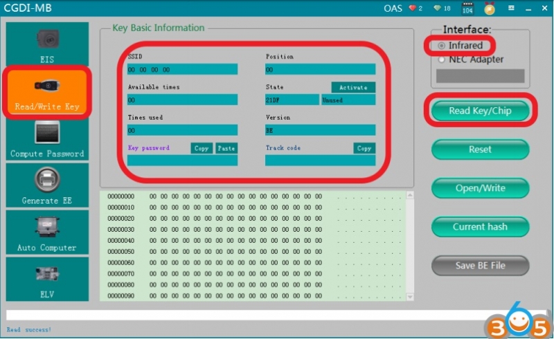 
			How to Write Mercedes Original Key with CGDI MB by IR		