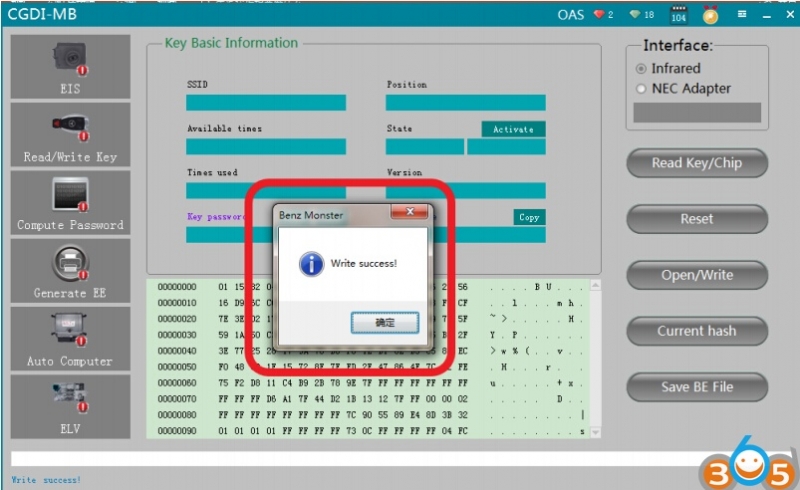 
			How to Write Mercedes Original Key with CGDI MB by IR		
