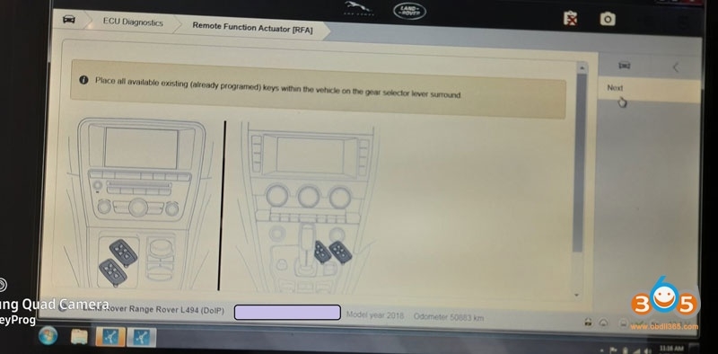 
			JLR DoIP VCI Adds A Range Rover Sport P300 (L494) 2018 Smart Key		