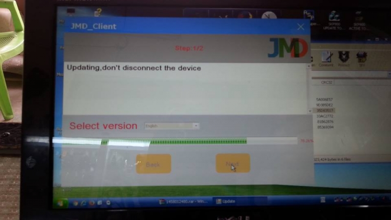 
			JMD Handy Baby decode G chip in action		