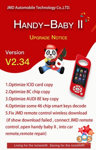 
			JMD Handy Baby II Key Copy Software Update to V2.34		