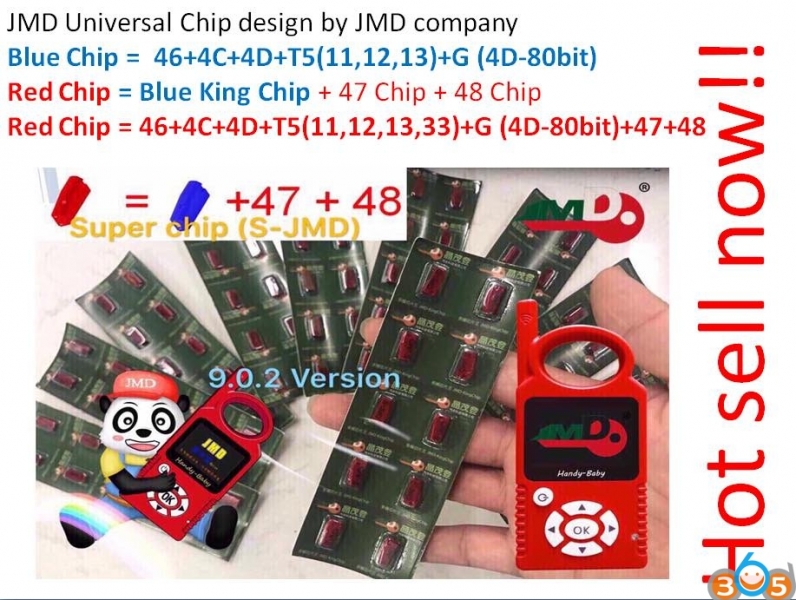
			JMD Handy Baby Red Super Chip vs. Blue King Chip		