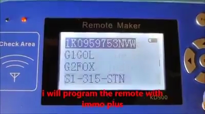 
			KD900 Remote Maker program key for VW Golf 2012		