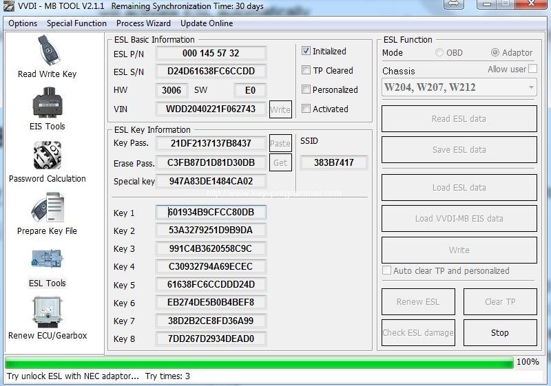 
			MB W204 ESL damaged, NEC ESL defective (Solved)		