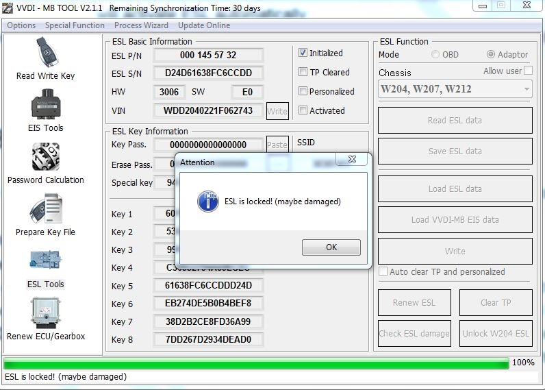 
			MB W204 ESL damaged, NEC ESL defective (Solved)		