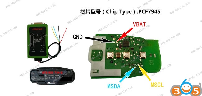 
			OBDSTAR X300 DP Key Master DP Key Renew Wiring Diagram		