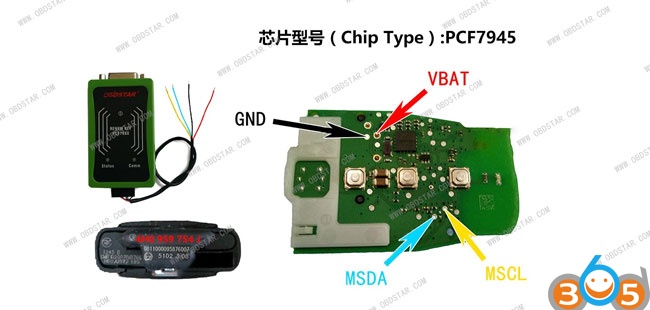 
			OBDSTAR X300 DP Key Master DP Key Renew Wiring Diagram		