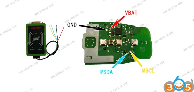 
			OBDSTAR X300 DP Key Master DP Key Renew Wiring Diagram		