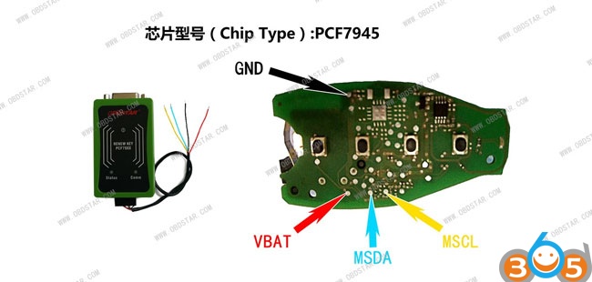 
			OBDSTAR X300 DP Key Master DP Key Renew Wiring Diagram		