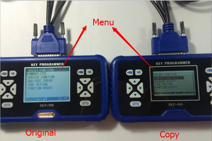 
			Original SuperOBD SKP900 vs. clone SKP900 key programmer		