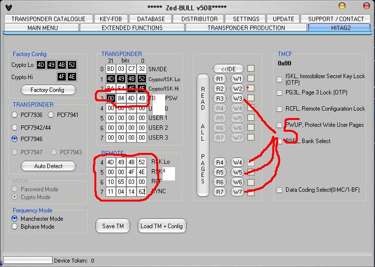 
			Precode PCF7947 for Laguna 2 button key card with Zed Bull		