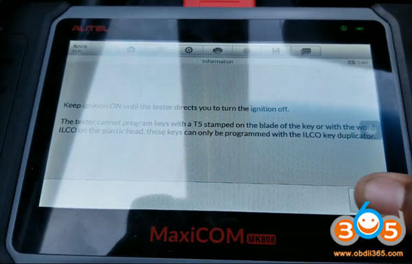 
			Program Acura 04-14 All Keys Lost with Autel MaxiCOM MK808		