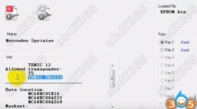 
			Program Benz Sprinter 2002-2005 Key with VVDI Prog and Tango		