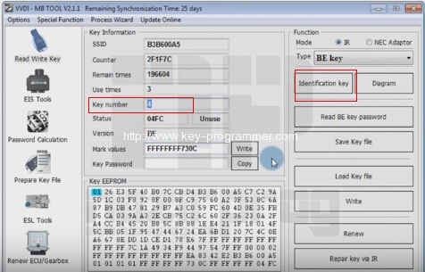 
			Program Benz W203 All Keys Lost by VVDI MB BGA		