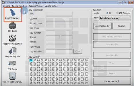 
			Program Benz W203 All Keys Lost by VVDI MB BGA		