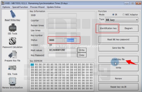 
			Program Benz W203 All Keys Lost by VVDI MB BGA		