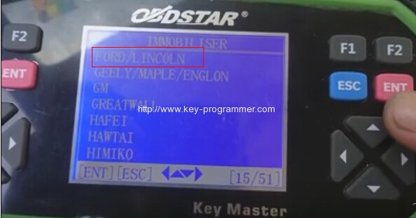 
			Program Ford Transit 2009 Key by OBDSTAR Key Master		