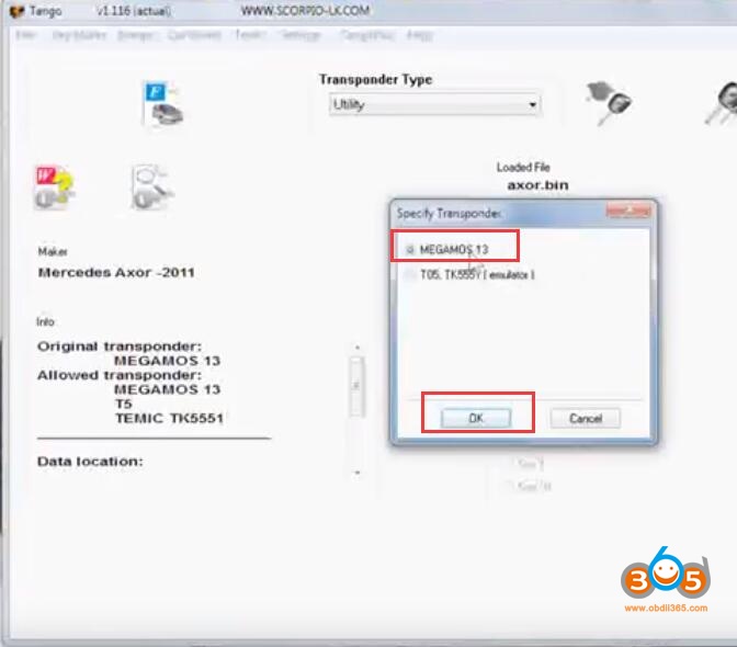 
			Program Mercedes AXOR Truck All Keys Lost with Orange5 and Tango		