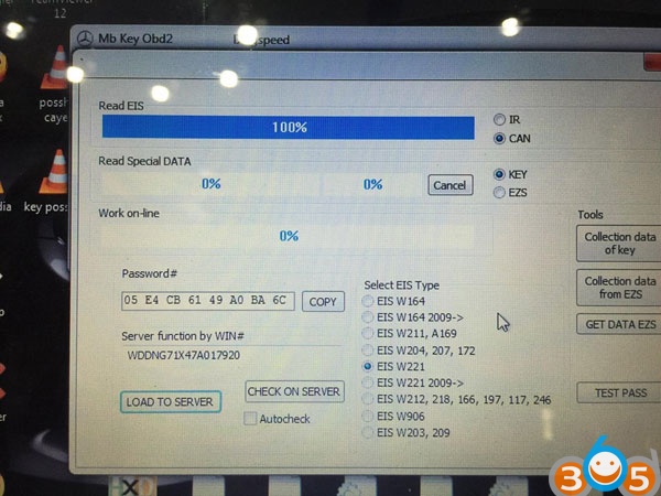 
			Program Mercedes W221 All Keys Lost with Diagspeed MB Key OBD2		