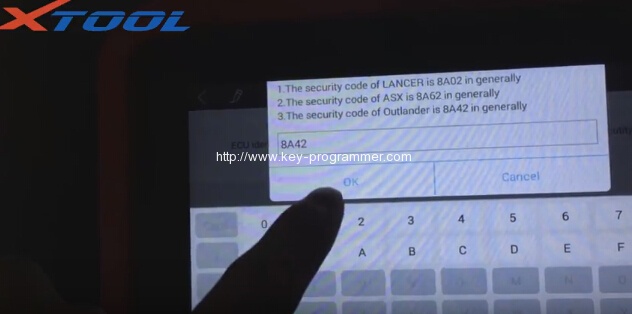 
			Program Mitsubishi Outlander 2009 all keys lost via Xtool X100 Pad		