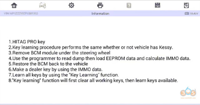 
			Program Porsche Macan 2015 Key with Autel IM608 via EEPROM		