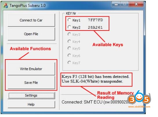 
			Program Subaru Smart Key All Keys Lost with Tango via OBD		