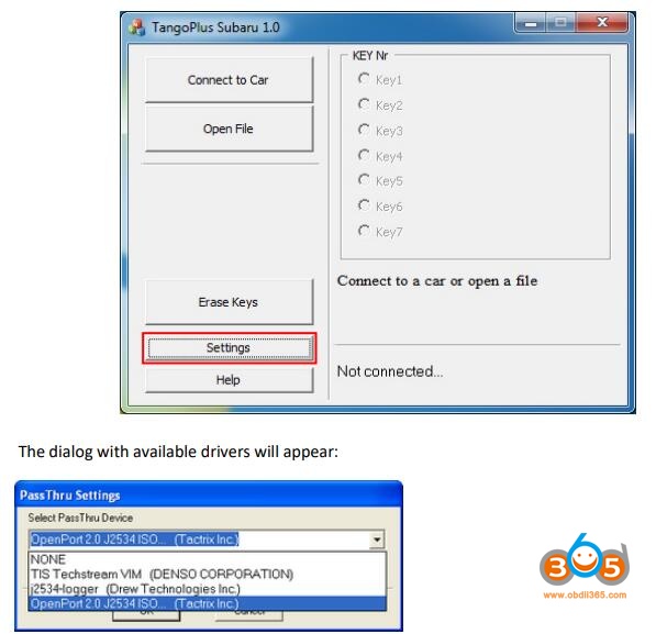 
			Program Subaru Smart Key All Keys Lost with Tango via OBD		