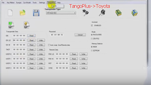 
			Program Toyota Camry 2013 Smart Key All Keys Lost via Tango Emulator		