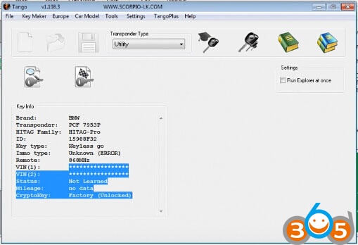 
			Renew PCF7953 BMW Key with VVDI Prog and Tango		