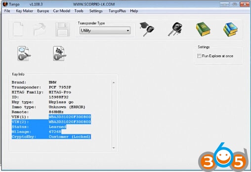 
			Renew PCF7953 BMW Key with VVDI Prog and Tango		