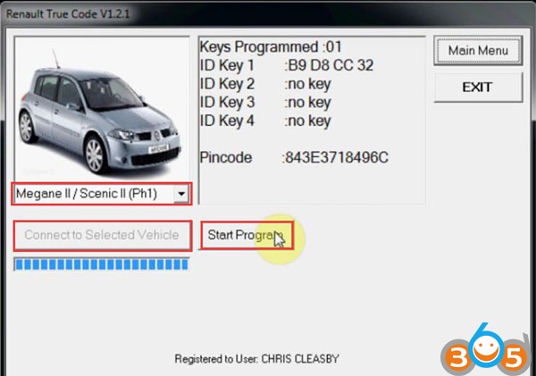 
			Set up FNR Key Prog 4 in 1 to Program Renault Megane Key card		