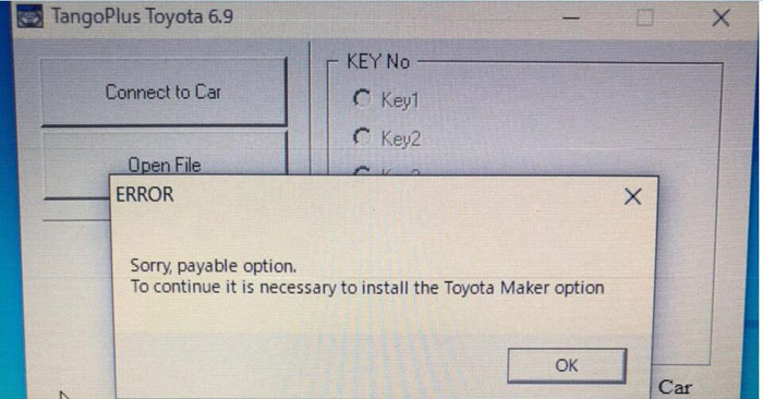 
			TangoPlus Toyota Error Payable Option Solution		