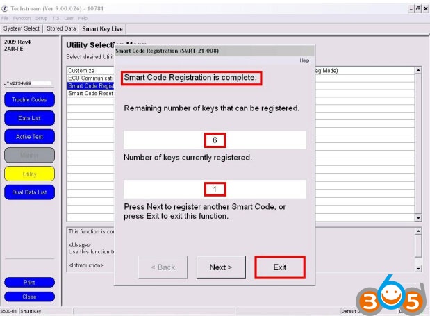 
			Toyota Rav4 2009 Smart Code Registration: Done with Techstream		