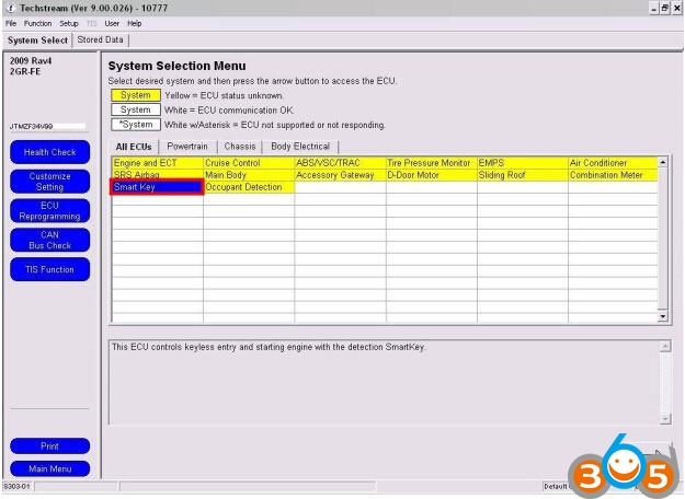 
			Toyota Rav4 2009 Smart Code Registration: Done with Techstream		