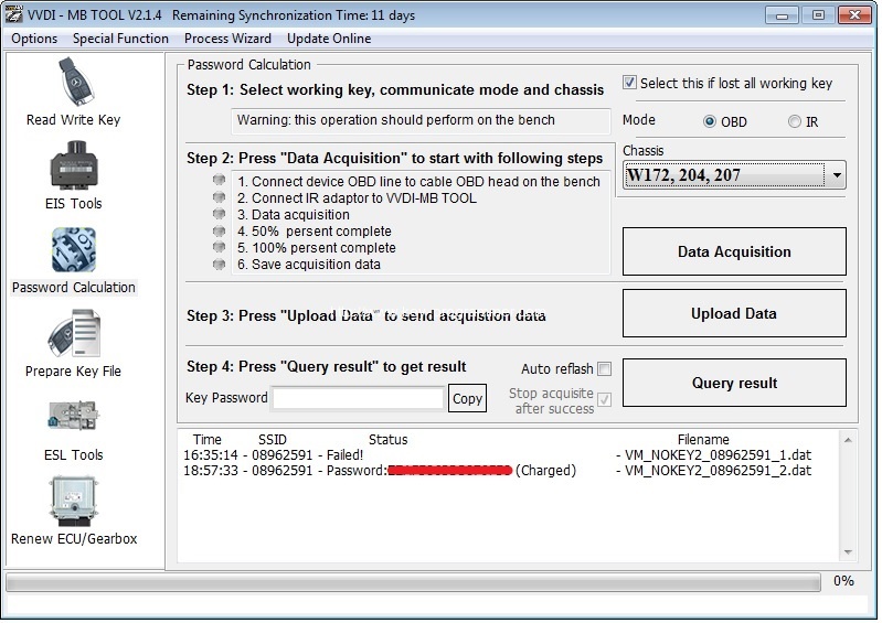 
			VVDI MB BGA Tool V2.1.4 adds W204 W207 all keys lost		