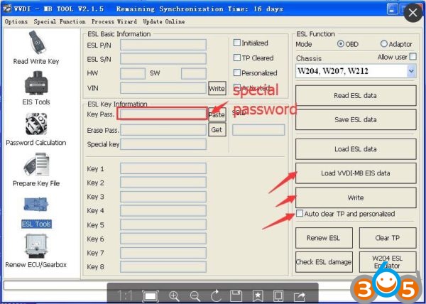 
			VVDI MB Tool Unlock W204 ESL without Renew EIS		