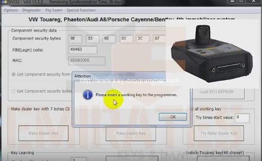 
			VVDI2 Program VW Touareg 2008 – 46 Transponder Key		