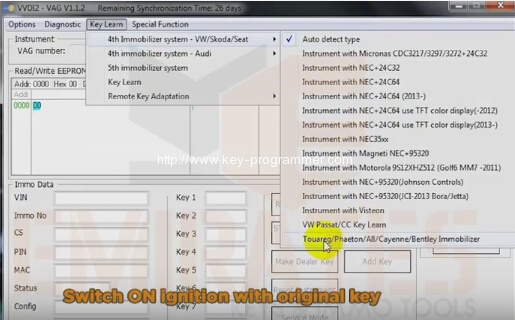 
			VVDI2 Program VW Touareg 2008 – 46 Transponder Key		