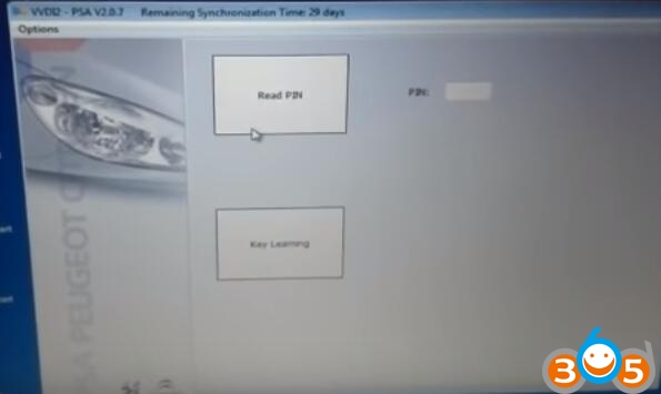 
			VVDI2 PSA read Citroën PIN and key learn		