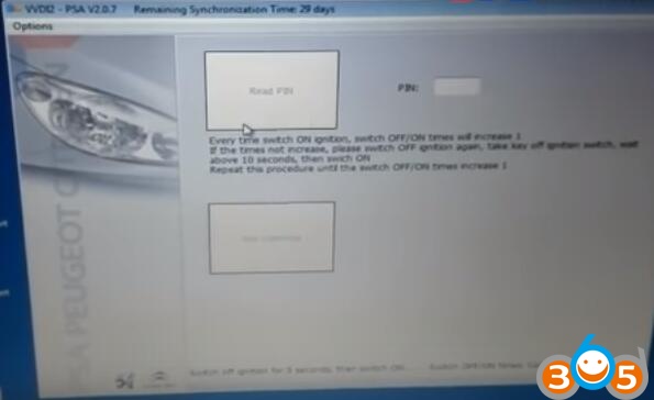 
			VVDI2 PSA read Citroën PIN and key learn		